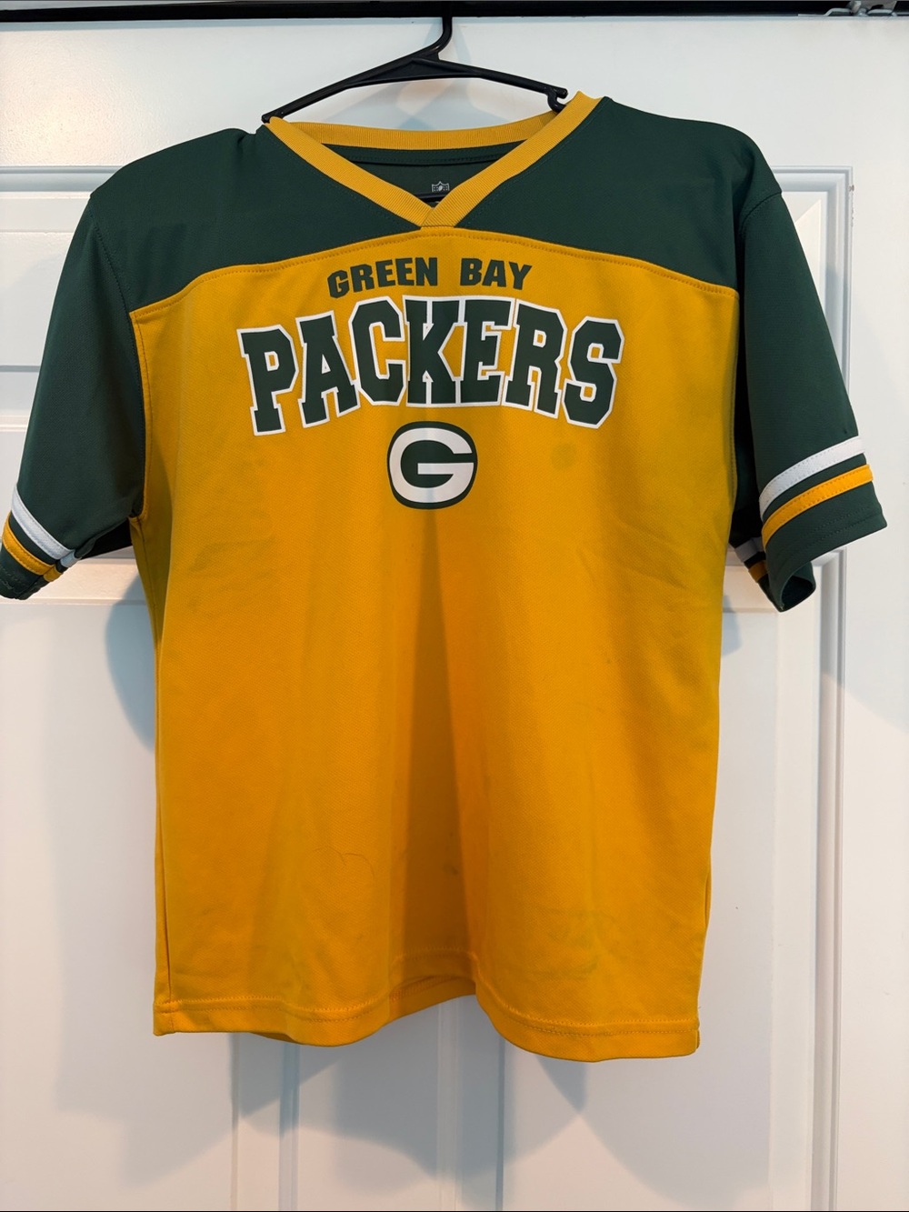 Womens Short Sleeve Football Jersey - Gold & Green